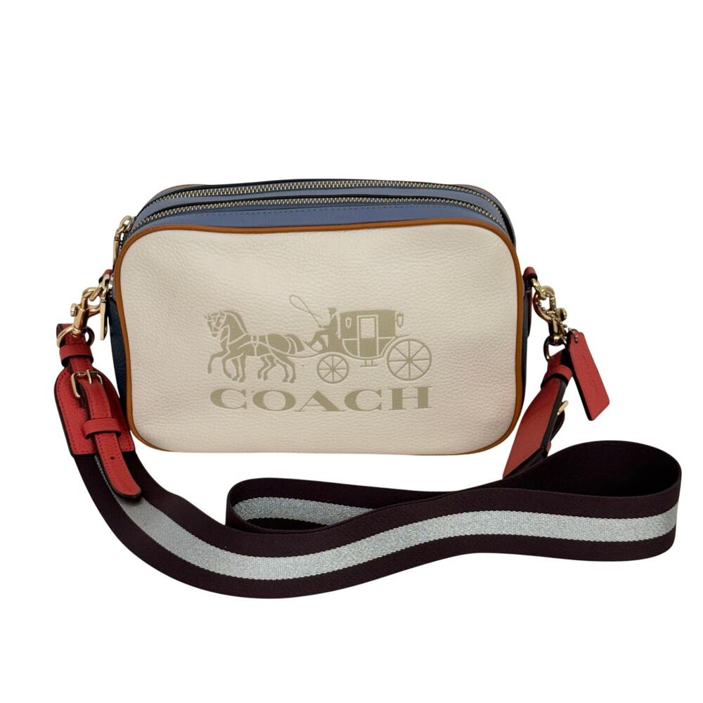 Coach Jes Horse and Carriage Camera Crossbody Bag Colorblock Pebble Leather 3041